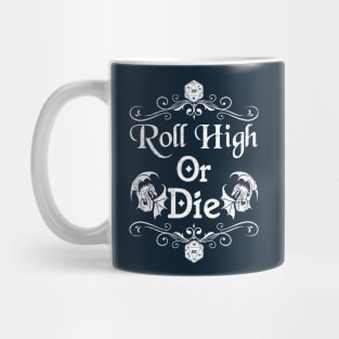 Roll High Or Die D20 Vintage Dice Mug